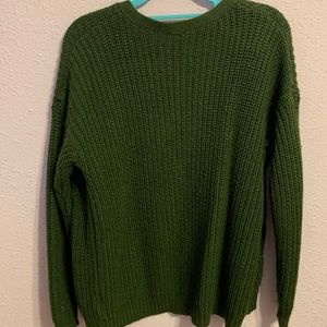 Green knit chunky cardigan